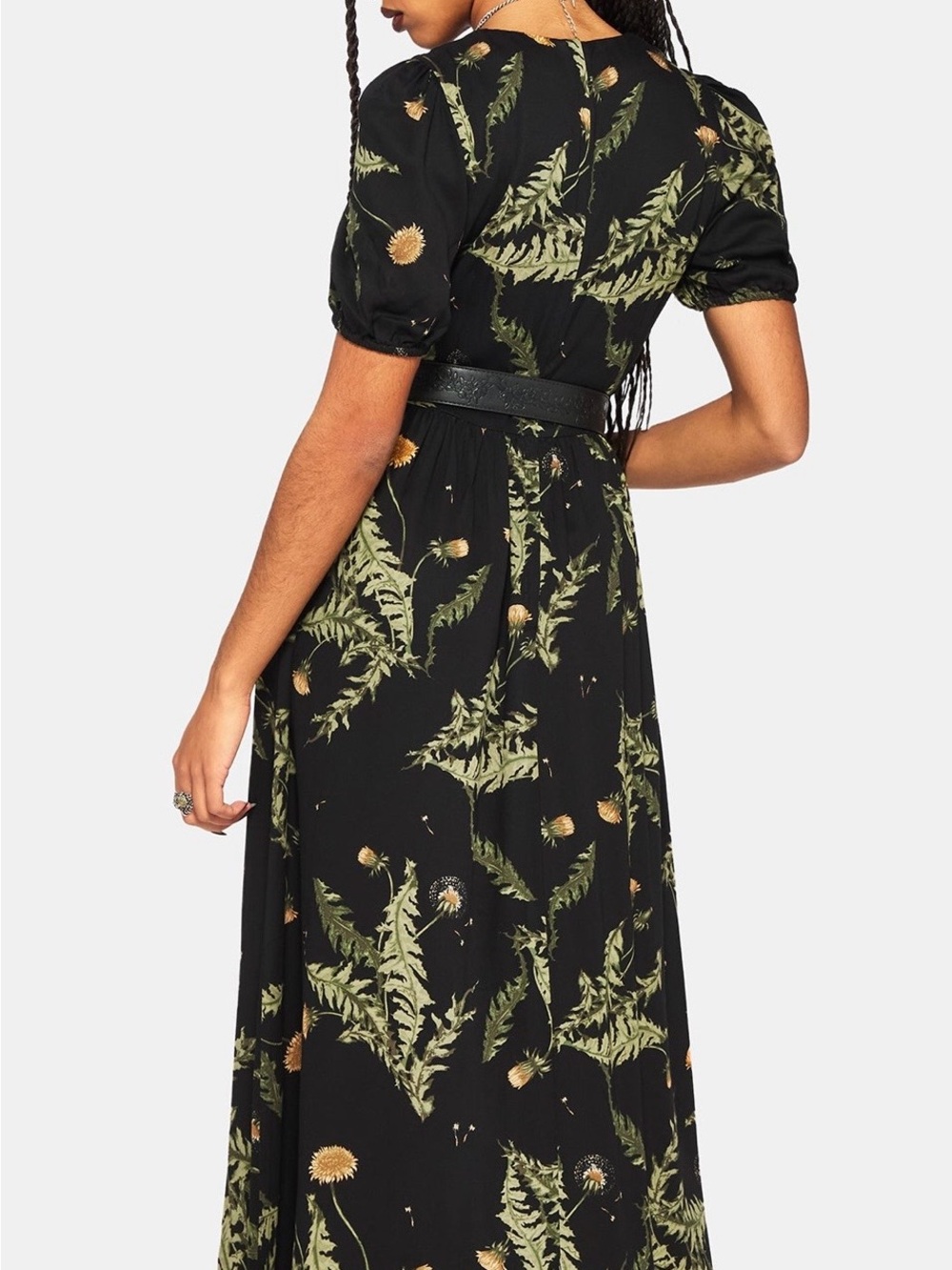 Disturbia Cimora Dandelion Maxi Dress 10 NWT Puff Sleeve V Neck - Picture 3 of 10